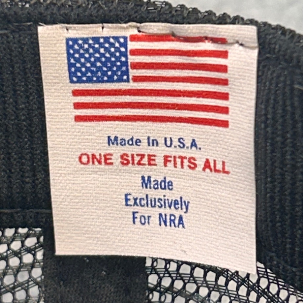 NRA Seal Logo Mens Black NRA Trucker Hat Scrambled Eggs Vintage USA OSFA - Picture 5 of 14